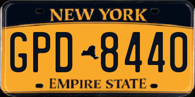 NY license plate GPD8440