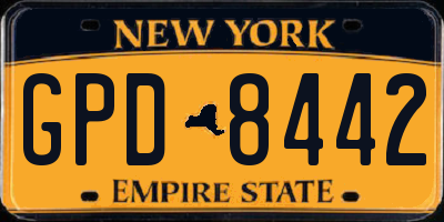 NY license plate GPD8442