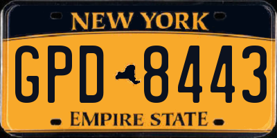 NY license plate GPD8443