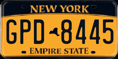NY license plate GPD8445