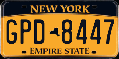 NY license plate GPD8447