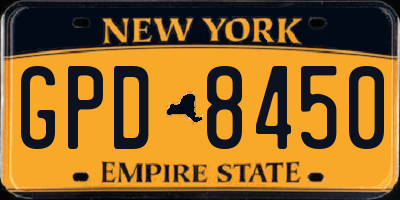 NY license plate GPD8450