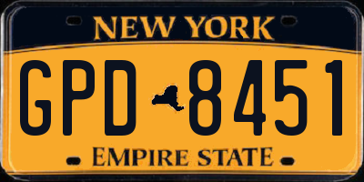 NY license plate GPD8451