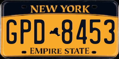 NY license plate GPD8453