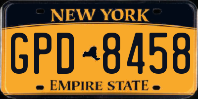 NY license plate GPD8458