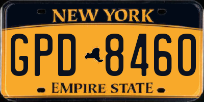NY license plate GPD8460
