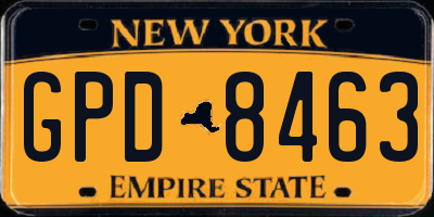NY license plate GPD8463