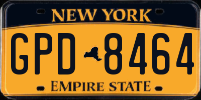 NY license plate GPD8464