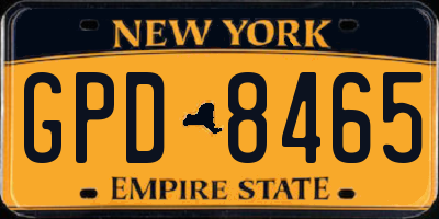 NY license plate GPD8465