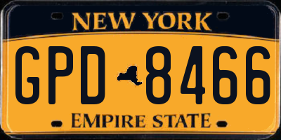 NY license plate GPD8466