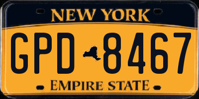 NY license plate GPD8467