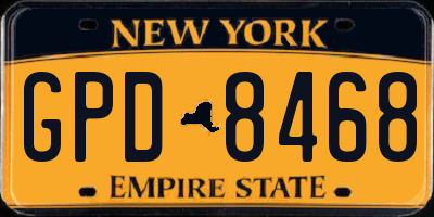 NY license plate GPD8468