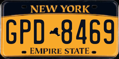 NY license plate GPD8469