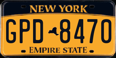 NY license plate GPD8470