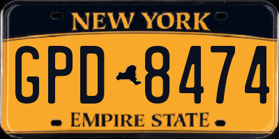 NY license plate GPD8474