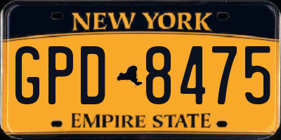 NY license plate GPD8475