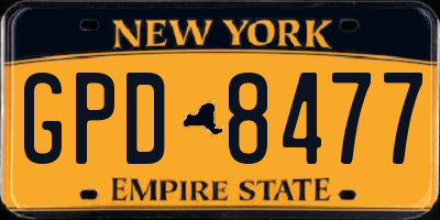 NY license plate GPD8477