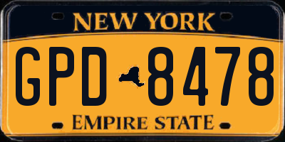 NY license plate GPD8478
