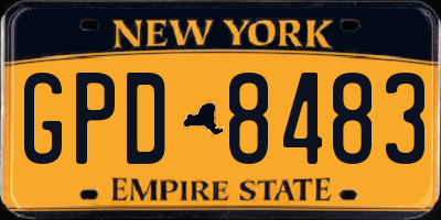 NY license plate GPD8483