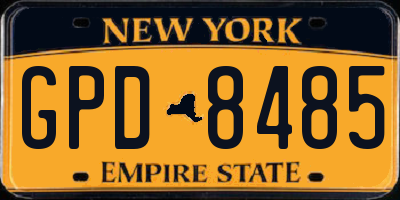 NY license plate GPD8485