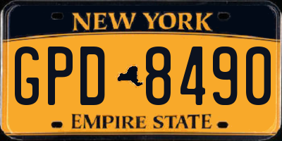 NY license plate GPD8490