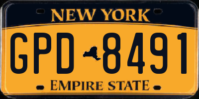 NY license plate GPD8491