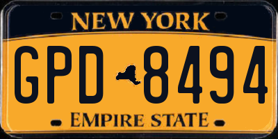 NY license plate GPD8494
