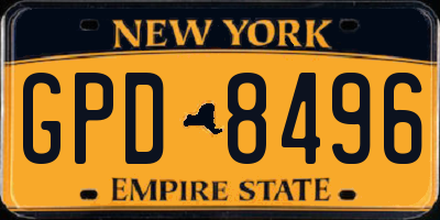 NY license plate GPD8496