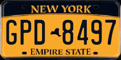 NY license plate GPD8497