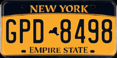 NY license plate GPD8498