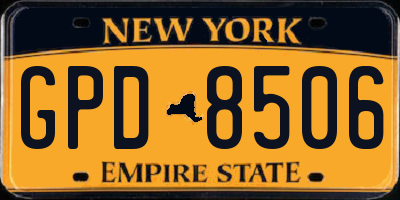 NY license plate GPD8506