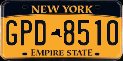 NY license plate GPD8510