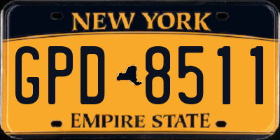 NY license plate GPD8511
