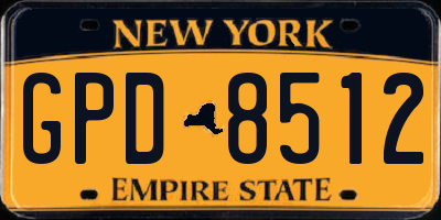 NY license plate GPD8512