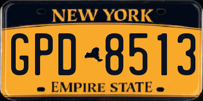 NY license plate GPD8513