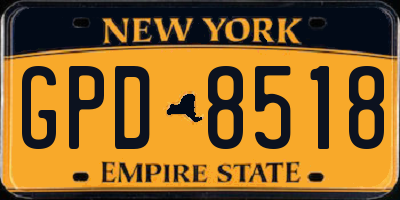 NY license plate GPD8518
