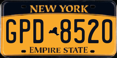 NY license plate GPD8520