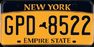 NY license plate GPD8522