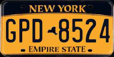NY license plate GPD8524