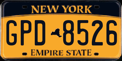 NY license plate GPD8526