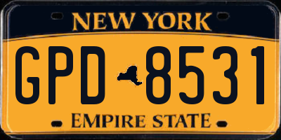 NY license plate GPD8531