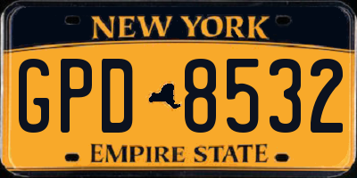 NY license plate GPD8532