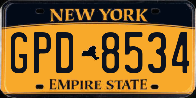 NY license plate GPD8534