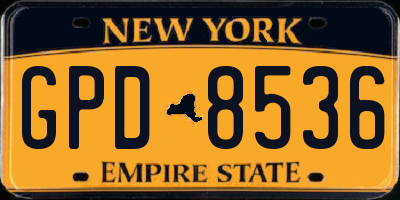NY license plate GPD8536