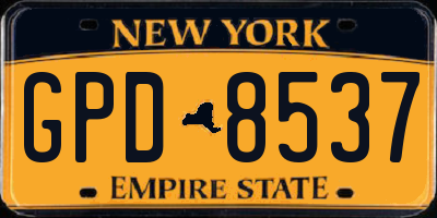 NY license plate GPD8537