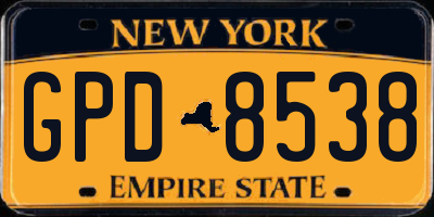 NY license plate GPD8538