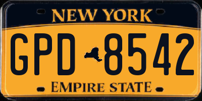 NY license plate GPD8542