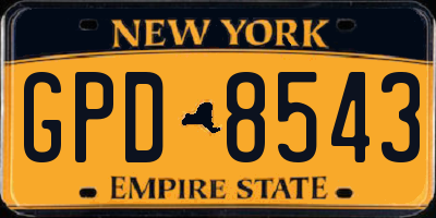 NY license plate GPD8543