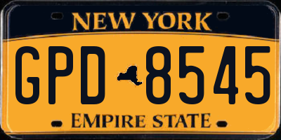 NY license plate GPD8545