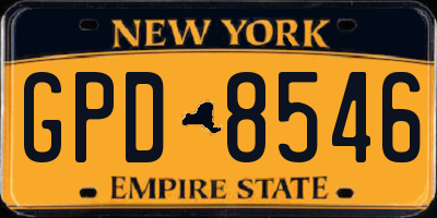 NY license plate GPD8546
